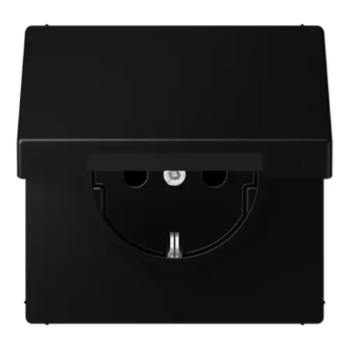 JUNG LS 1520 NBFKL SWM wandcontactdoos randaarde klapdeksel LS990 grafietzwart mat