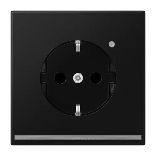 JUNG LS 1520-O SWM LNW wandcontactdoos randaarde Safety+ met LED-orientatieverlichting LS990 grafietzwart mat