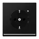 JUNG LS 1520-O SWM LNW wandcontactdoos randaarde Safety+ met LED-orientatieverlichting LS990 grafietzwart mat
