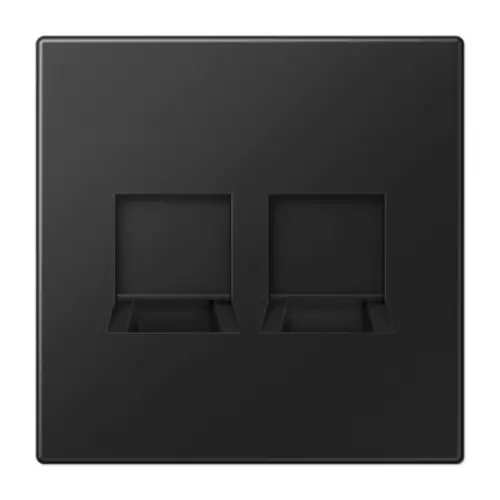 JUNG LS 1969-2 WE SWM centraalplaat met draagring 2-voudig voor modulair jack LS990 grafietzwart mat