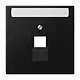 JUNG LS 969-1 NAUA SWM centraalplaat 1-voudig met tekstvenster tbv RJ45 wandcontactdoos LS990 grafietzwart mat