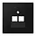 JUNG LS 969-2 UA SWM centraalplaat 2-voudig tbv RJ45 wandcontactdoos LS990 grafietzwart mat