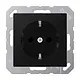 JUNG A 1520 NBFKI SWM wandcontactdoos randaarde Safety+ A-range grafietzwart mat