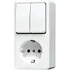 JUNG 675 A WW opbouw combinatie serieschakelaar/wandcontactdoos randaarde AP600 alpine wit