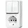 JUNG 675 A WW opbouw combinatie serieschakelaar/wandcontactdoos randaarde AP600 alpine wit