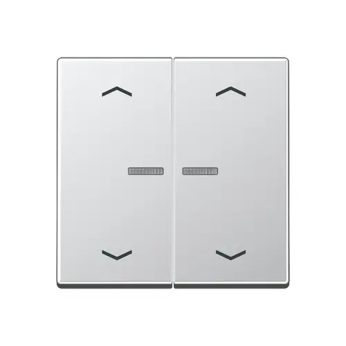 JUNG A 102 KO5P AL schakelwip 2-voudig met controlevenster en pijlsymbolen voor HOME draadloze schakelaar A-range aluminium