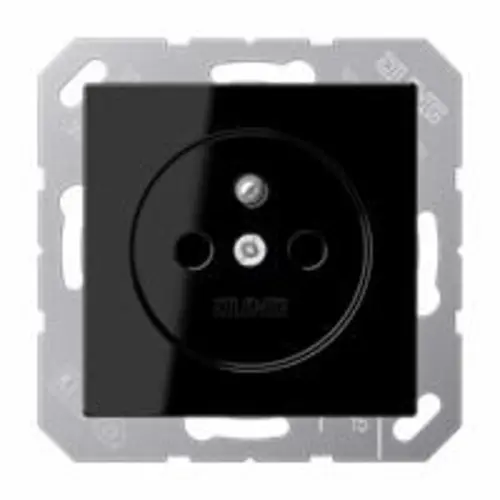 JUNG A 1520 FBFKI SW wandcontactdoos penaarde Safety+ A-range zwart glans