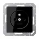 JUNG A 1520 FBFKI SW wandcontactdoos penaarde Safety+ A-range zwart glans