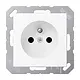 JUNG A 1520 FBFKI WWM wandcontactdoos penaarde Safety+ A-range sneeuwwit mat