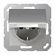 JUNG A 1520 NBFKIKL AL wandcontactdoos randaarde Safety+ met klapdeksel A-range aluminium
