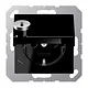 JUNG A 1520 NBFKLSL SW wandcontactdoos randaarde Safety+ met klapdeksel en slot A-range zwart