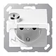 JUNG A 1520 NBFKLSL WW wandcontactdoos randaarde Safety+ met klapdeksel en slot A-range alpine wit