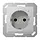 JUNG A 1520-O AL LNW wandcontactdoos randaarde Safety+ met LED-oriëntatieverlichting en lichtsensor A-range aluminium