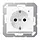 JUNG A 1520-O WWM LNW wandcontactdoos randaarde Safety+ met LED-oriëntatieverlichting en lichtsensor A-range sneeuwwit mat
