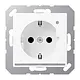 JUNG A 1520-O WWM LNW wandcontactdoos randaarde Safety+ met LED-oriëntatieverlichting en lichtsensor A-range sneeuwwit mat