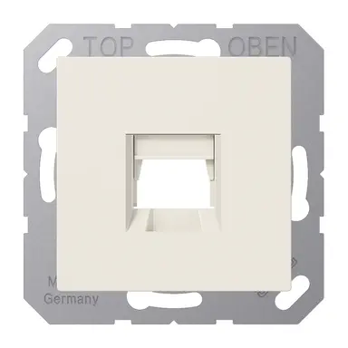 JUNG A 1569-15 WE afdekking klikbevestiging met draagring 1-voudig modular jack A-range creme