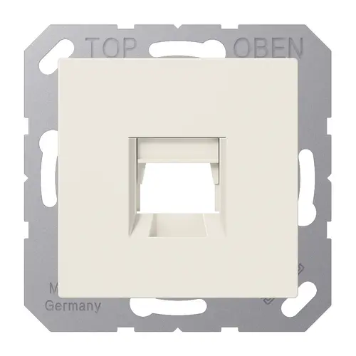 JUNG A 1569-15 WE afdekking klikbevestiging met draagring 1-voudig modular jack A-range creme