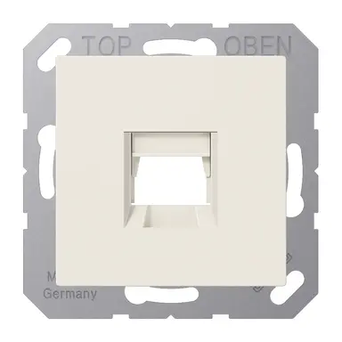 JUNG A 1569-1 WE afdekking klikbevestiging met draagring 1-voudig modulair jack A-range creme