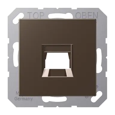 JUNG A 1569-1 WE MO afdekking klikbevestiging met draagring 1-voudig modulair jack A-range mokka