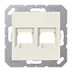 JUNG A 1569-2 WE afdekking klikbevestiging met draagring 2-voudig modulair jack A-range creme