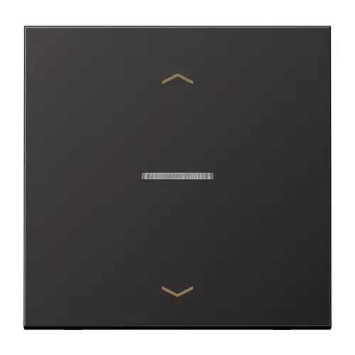 JUNG AL 101 KO5P D schakelwip met controlevenster en pijlsymbolen voor HOME draadloze schakelaar LS990 dark gelakt aluminium