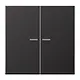 JUNG AL 102 KO5 D schakelwip 2-voudig met controlevenster voor HOME draadloze schakelaar LS990 dark gelakt aluminium
