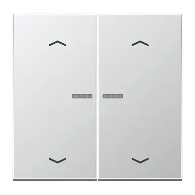 JUNG AL 102 KO5P schakelwip 2-voudig met controlevenster en pijlsymbolen voor HOME draadloze schakelaar LS990 aluminium