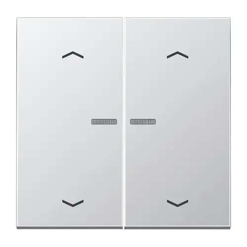 JUNG AL 102 KO5P schakelwip 2-voudig met controlevenster en pijlsymbolen voor HOME draadloze schakelaar LS990 aluminium