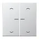 JUNG AL 102 KO5P schakelwip 2-voudig met controlevenster en pijlsymbolen voor HOME draadloze schakelaar LS990 aluminium