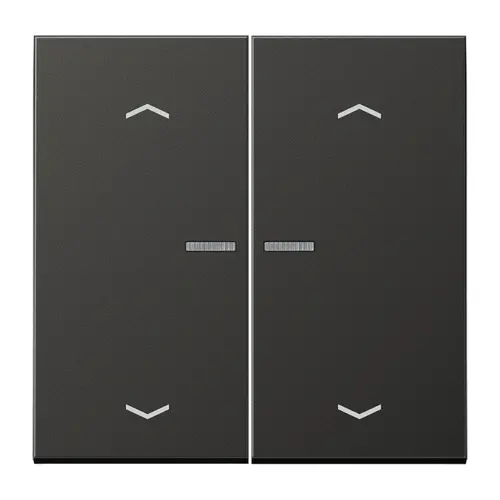 JUNG AL 102 KO5P AN schakelwip 2-voudig met controlevenster en pijlsymbolen voor HOME draadloze schakelaar LS990 antraciet gelakt aluminium