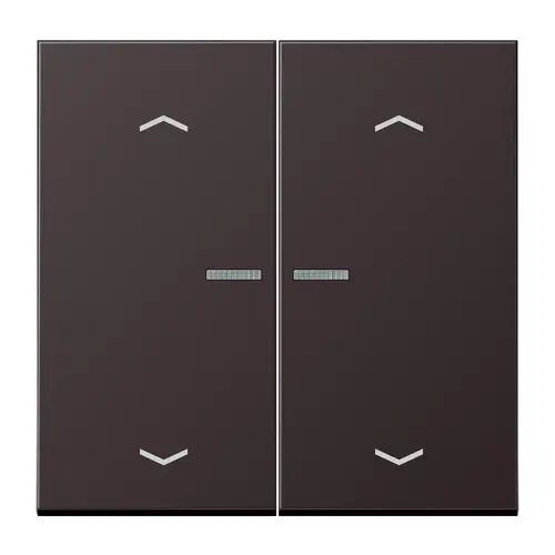 JUNG AL 102 KO5P D schakelwip 2-voudig met controlevenster en pijlsymbolen voor HOME draadloze schakelaar LS990 dark gelakt aluminium