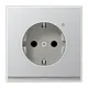 JUNG AL 1520-O LNW wandcontactdoos randaarde Safety+ met LED-orientatieverlichting LS990 aluminium