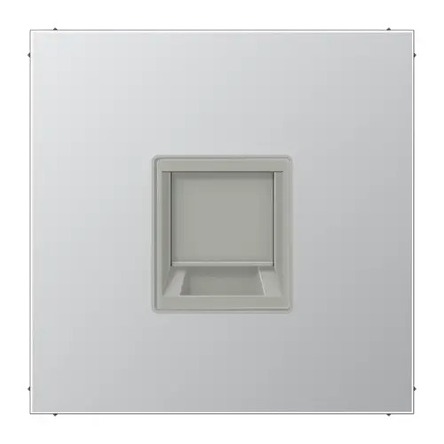 JUNG AL 1969-1 WE centraalplaat met draagring 1-voudig voor modulair jack LS990 aluminium