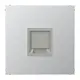 JUNG AL 1969-1 WE centraalplaat met draagring 1-voudig voor modulair jack LS990 aluminium