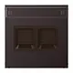 JUNG AL 1969-2 NA WE D centraalplaat 2-voudig modular-jack tekstvenster LS990 dark gelakt aluminium