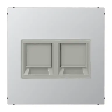 JUNG AL 1969-2 WE centraalplaat met draagring 2-voudig voor modulair jack LS990 aluminium