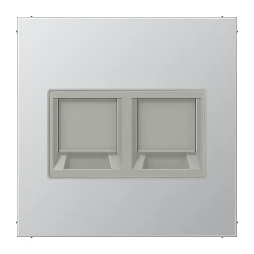 JUNG AL 1969-2 WE centraalplaat met draagring 2-voudig voor modulair jack LS990 aluminium