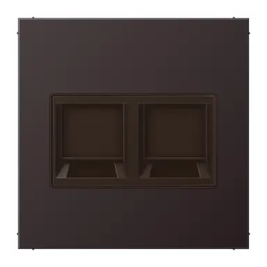 JUNG AL 1969-2 WE D centraalplaat met draagring 2-voudig voor modulair jack LS990 dark gelakt aluminium