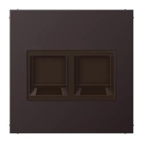 JUNG AL 1969-2 WE D centraalplaat met draagring 2-voudig voor modulair jack LS990 dark gelakt aluminium