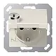 JUNG AS 1520 NBFKLSL wandcontactdoos randaarde Safety+ met klapdeksel en slot AS500 creme