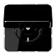 JUNG CD 1520 NBFKIKL SW wandcontactdoos randaarde Safety+ klapdeksel CD500 zwart glans