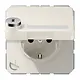 JUNG CD 1520 NNAKLSL wandcontactdoos randaarde Safety+ klapdeksel tekstvenster slot CD500 creme