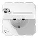 JUNG CD 1520 NNAKLSL WW wandcontactdoos randaarde Safety+ klapdeksel tekstvenster slot CD500 alpine wit