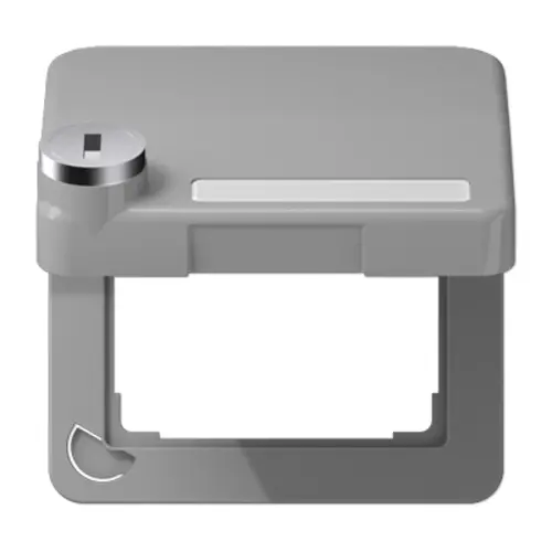 JUNG CD 590 BFKLSL GR klapdeksel met slot voor wandcontactdoos van 50 x 50 mmCD500 grijs