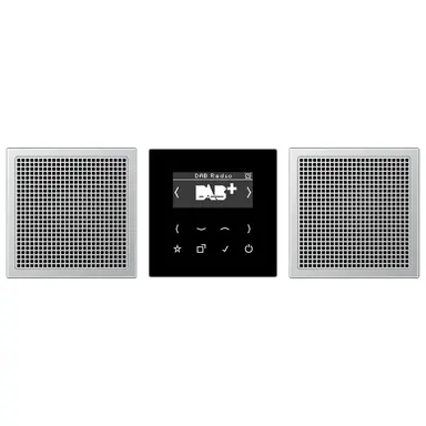 JUNG DAB AL2 smart radio DAB+ set met 2 luidsprekers LS990 aluminium