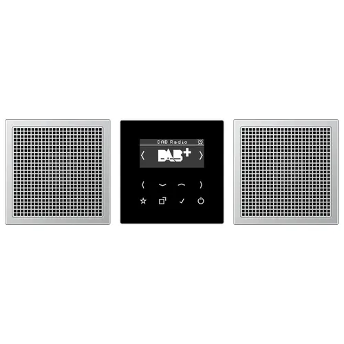 JUNG DAB AL2 smart radio DAB+ set met 2 luidsprekers LS990 aluminium