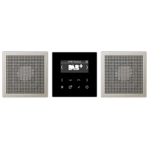 JUNG DAB ES2 smart radio DAB+ set met 2 luidsprekers LS990 edelstaal