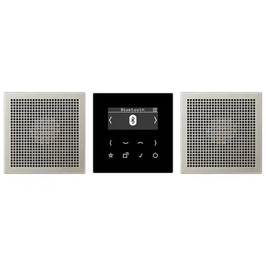 JUNG DAB ES2 BT smart radio DAB+ Bluetooth set met 2 luidsprekers LS990 edelstaal