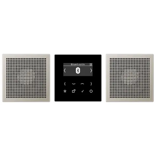 JUNG DAB ES2 BT smart radio DAB+ Bluetooth set met 2 luidsprekers LS990 edelstaal