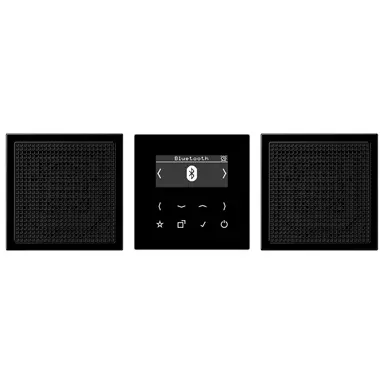 JUNG DAB LS2 BT SW smart radio DAB+ Bluetooth set met 2 luidsprekers LS990 zwart glans
